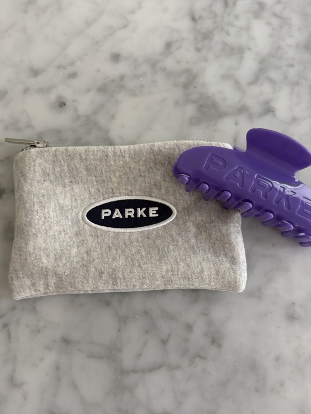 NEW PARKE Claw Clip and Zipper Pouch in Amethyst